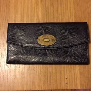 Kimchi Blue black faux snakeskin trifold wallet